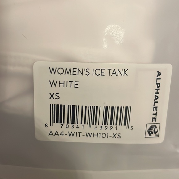 NWT ALPHALETE Ice Tank Racerback Seamless Size EXTRA SMALL white - Picture 7 of 8